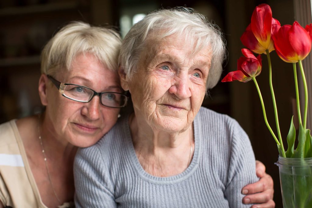 Daughter with aging mother