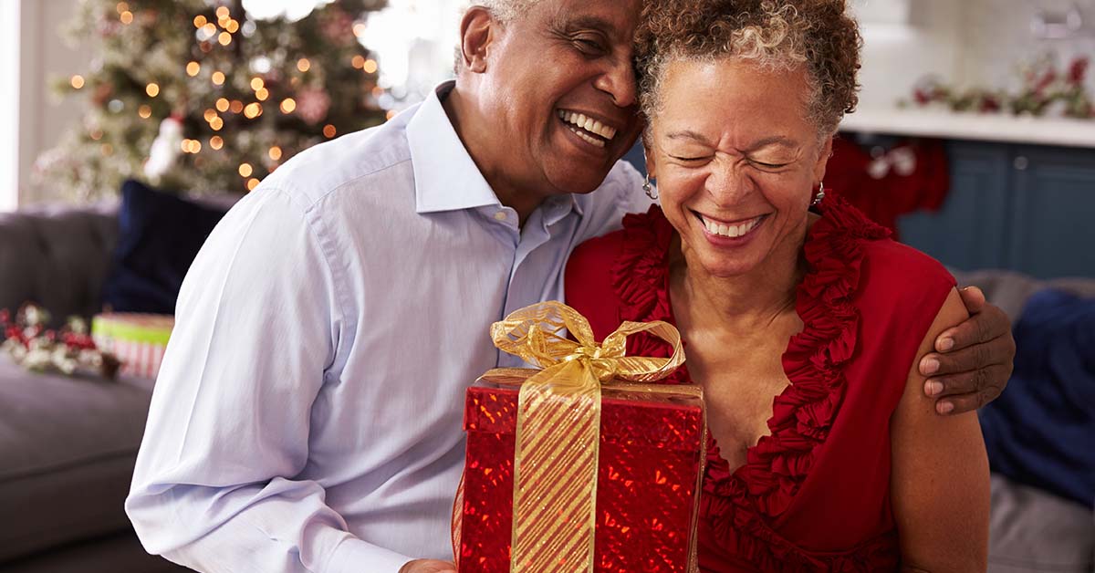 An Elderly African American Couple Holiday