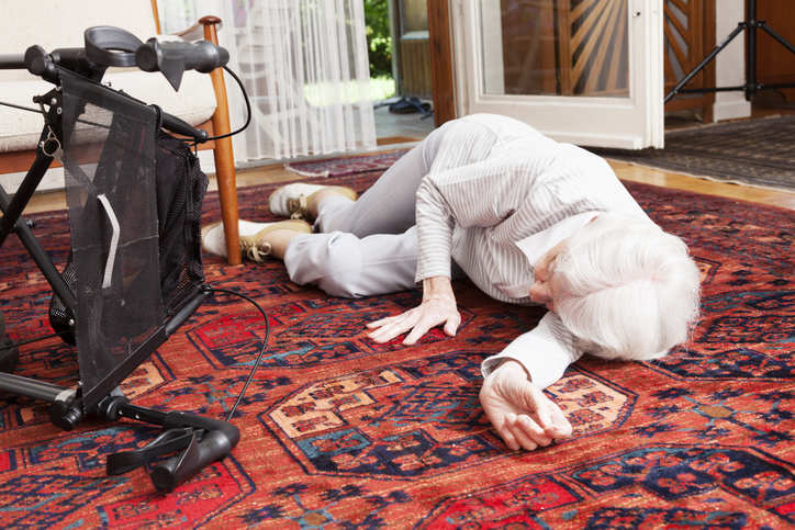 An elderly woman after a fall.